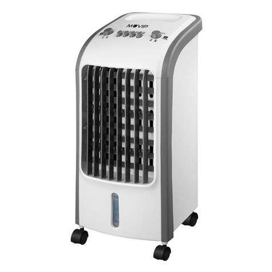 Muvip Climatizador 4 Litros, 80W, 3 Velocidades, Oscilación 120º, Temporizador, Humidificador, Caudal 300m³/h, con Ice-Pack 1