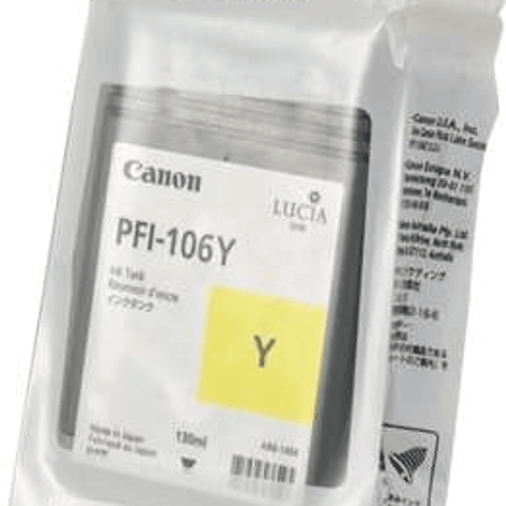 Canon PFI106 Amarillo Cartucho de Tinta Original - PFI106Y/6624B001 1