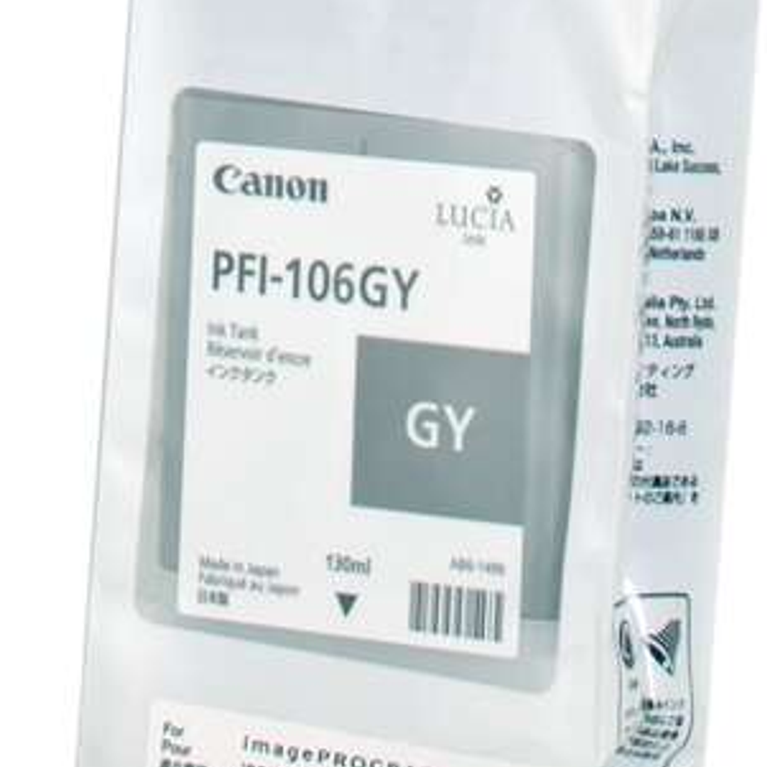 Canon PFI106 Gris Cartucho de Tinta Original - PFI106GY/6630B001 1