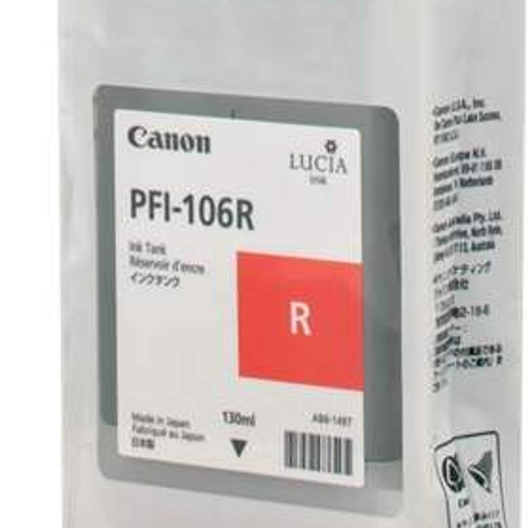 Canon PFI106 Rojo Cartucho de Tinta Original - PFI106R/6627B001 1