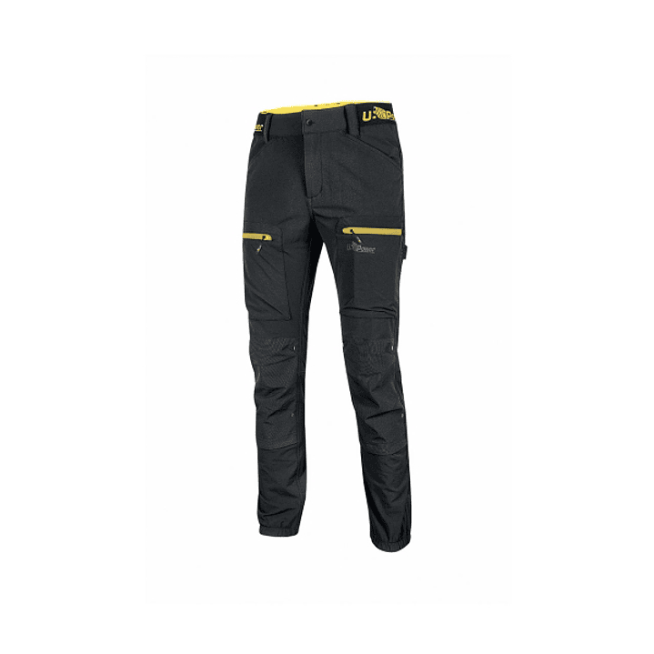 Upower Horizon Pantalones de Trabajo Elasticos - Talla L - Tejido U-4, Corte Jogging, Impermeables, Transpirables, Secado Rapido, Multibolsillo, Prote 1