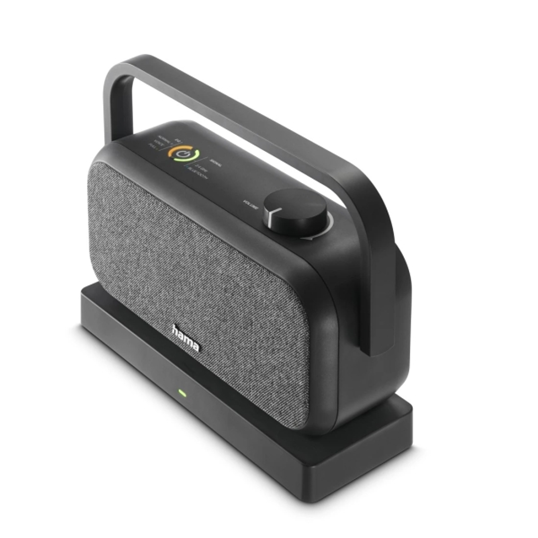 Hama Altavoz Portatil con Asa - Potencia 10W - Bluetooth - 2.4GHz - Estereo - Jack 3.5mm - Rango 10m - 22x18x8cm - Color Negro y Gris 1