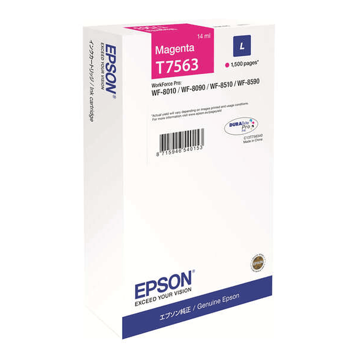 Epson T7563 Magenta Cartucho de Tinta Original - C13T756340/C13T75634N 1