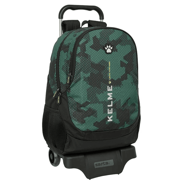Safta Kelme Camo Mochila con Carro - Portabotellas - 2 Compartimentos - Tirador Doble - Espalda Acolchada - Asa Superior - Mochila Extraible - 22.5L - 1