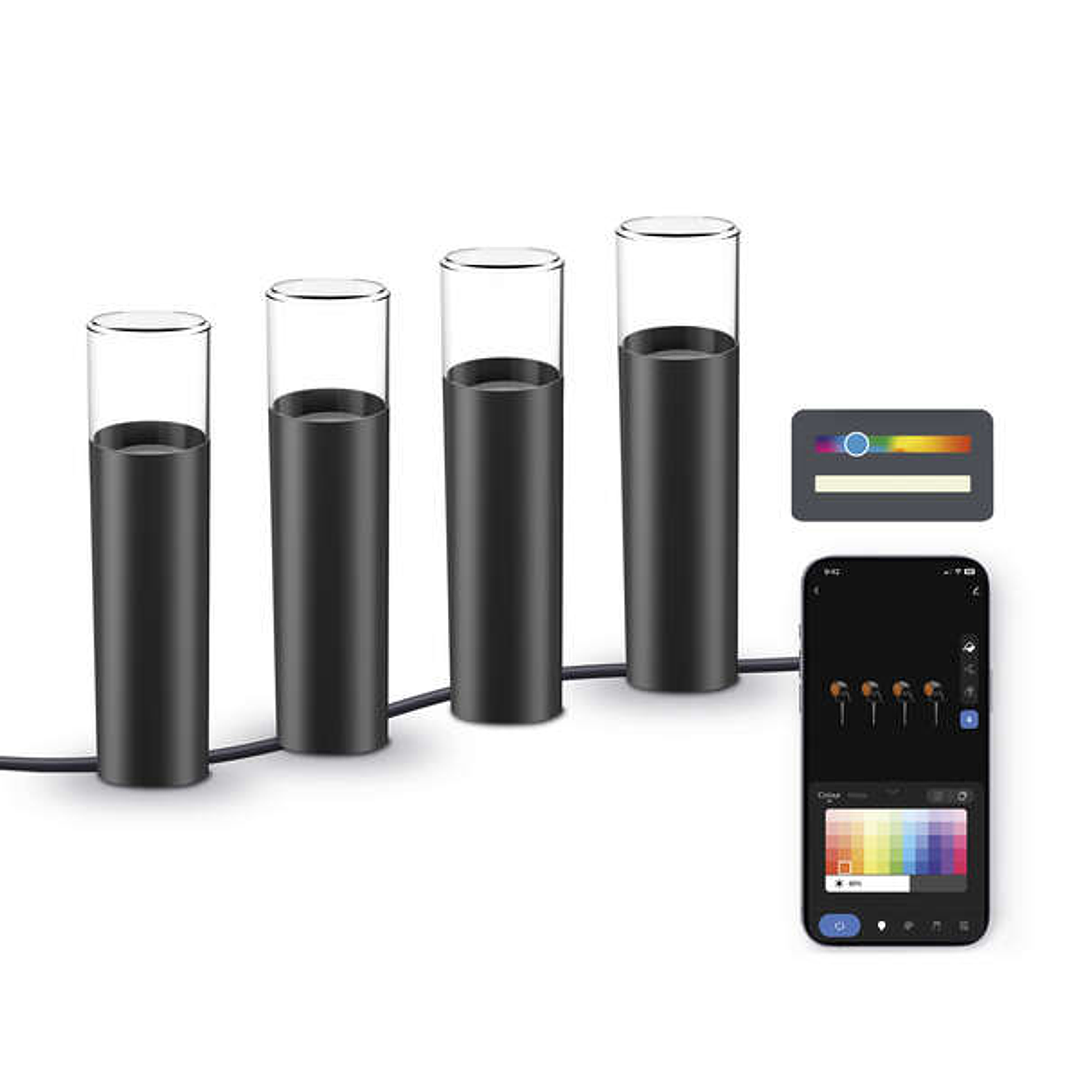 Ksix Pack 4 Smartled Outdoor Luces de Exterior RGBWIC - IP65 - Control por APP - Instalacion Facil 1