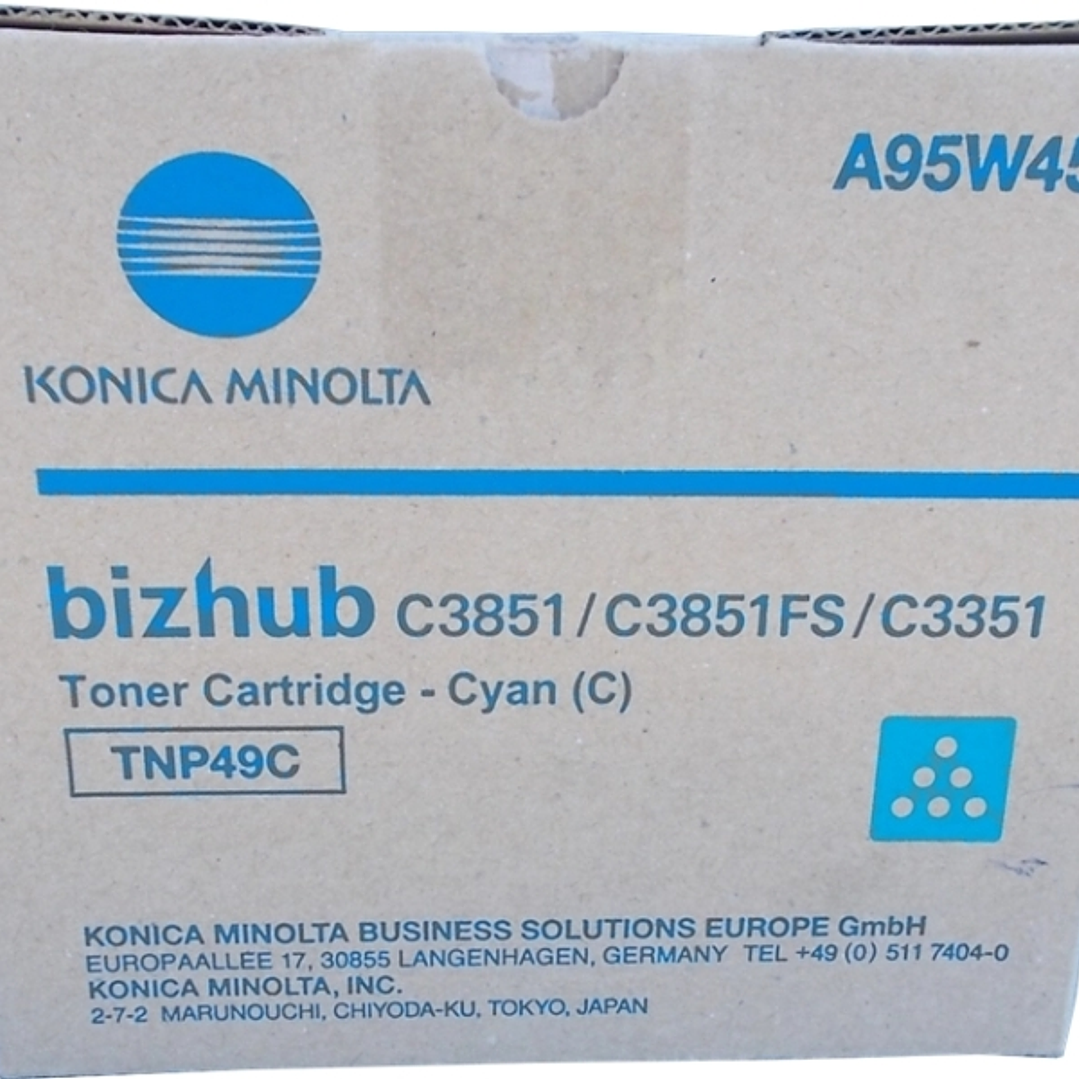 Konica Minolta TNP49 Cyan Cartucho de Toner Original - TNP49C/A95W450 1