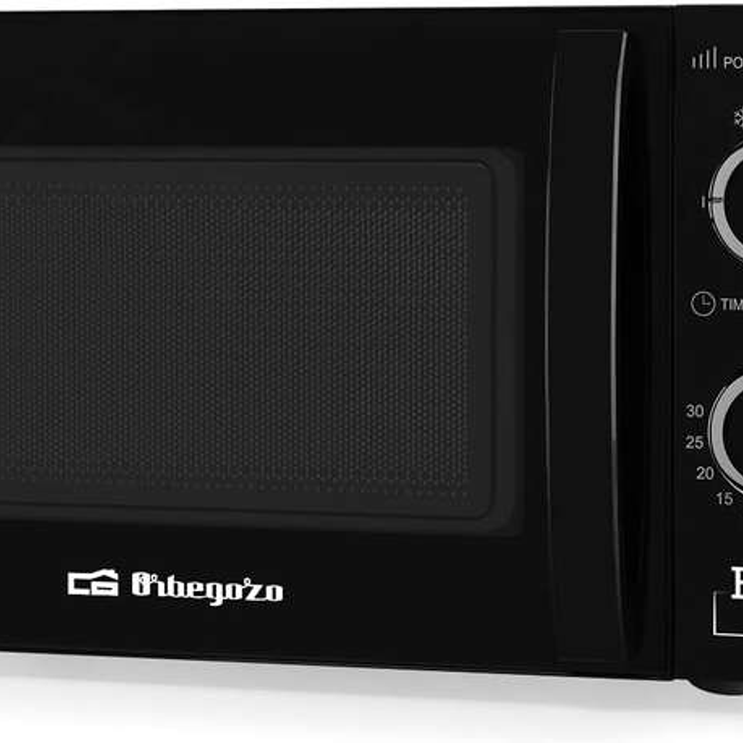 Orbegozo Mi 2117 Microondas - Capacidad 20L - Potencia 700W - 6 Niveles de Potencia - Temporizador 30min - Color Negro 1