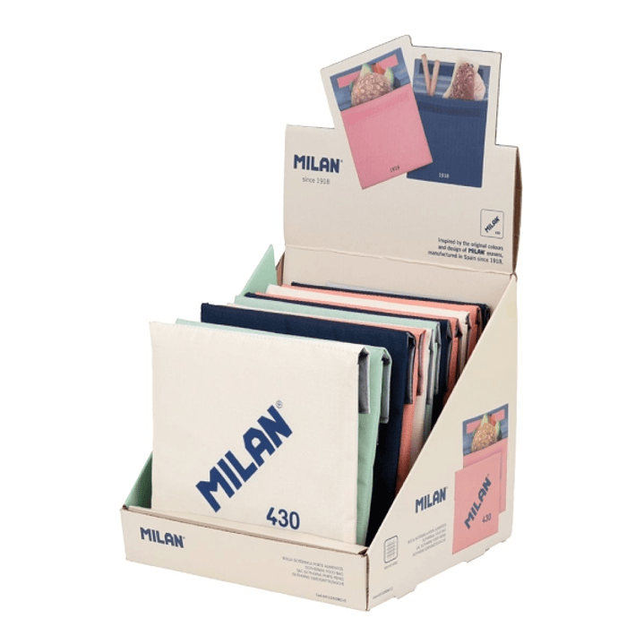 Milan Coleccion 430 Expositor con 12 Bolsas Isotermicas Porta Alimentos 0.3L - Forro Interior Isotermico - Colores Surtidos 1