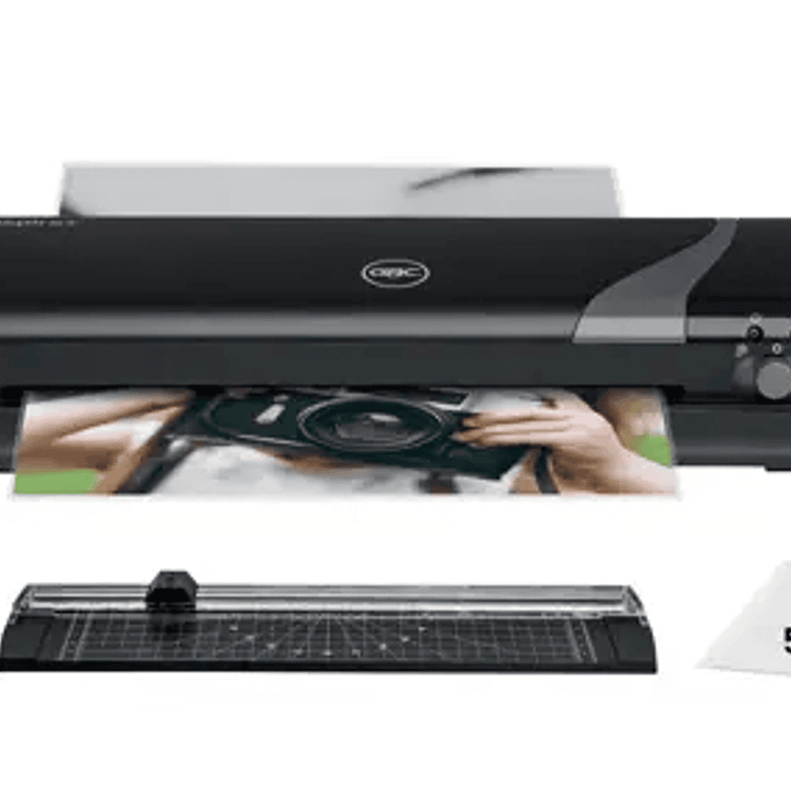 GBC Inspire+ A4 Set de Plastificadora + Recortadora de Esquinas + Cizalla + Paquete de 5 Bolsas de Plastificacion A4 - Hasta Tamaño A4 - Velocidad 250 1