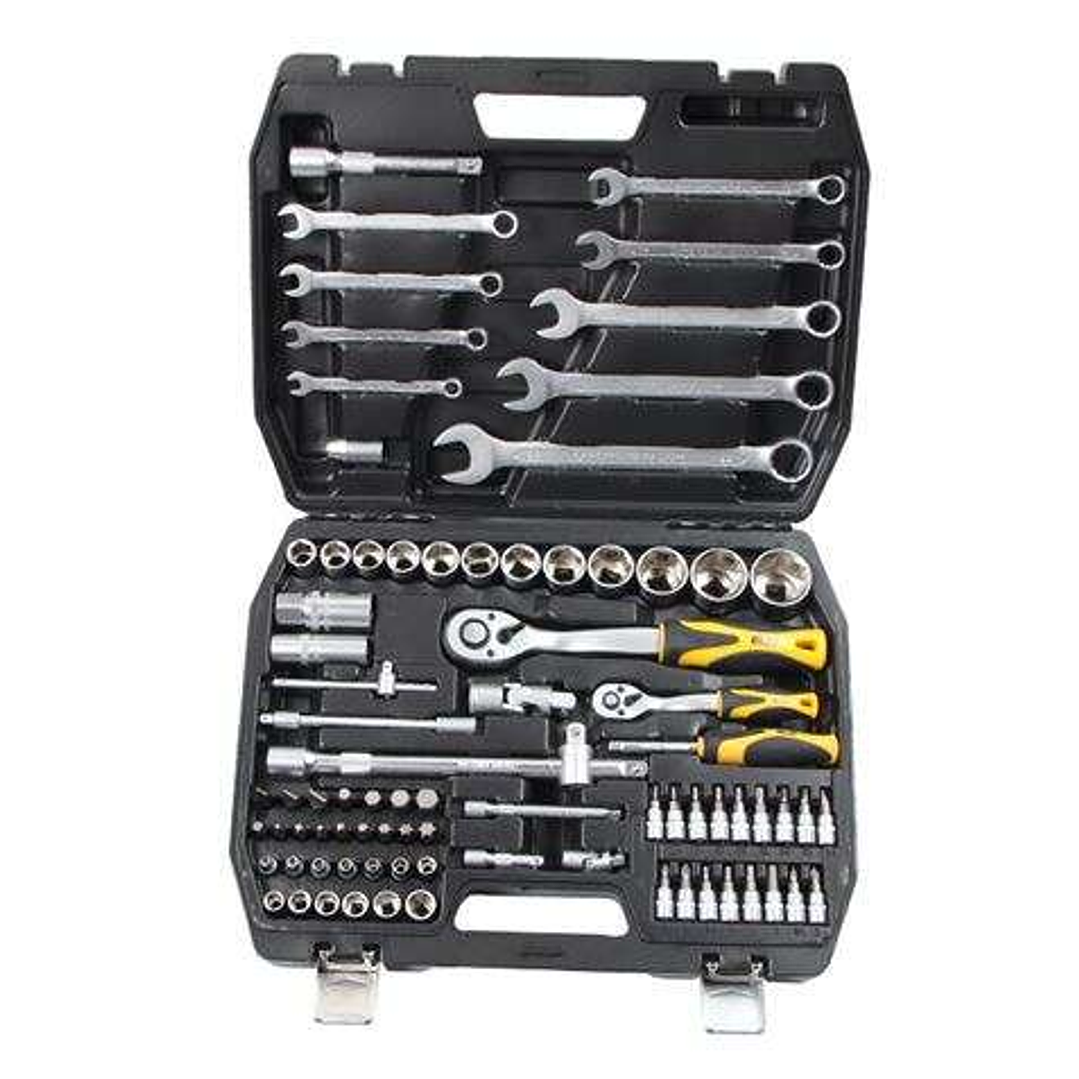 Blim Juego de Llaves y Vasos - 9 Llaves Combinadas - 13 Vasos 1/4 - 17 Cabezales con Punta - Color Negro 1