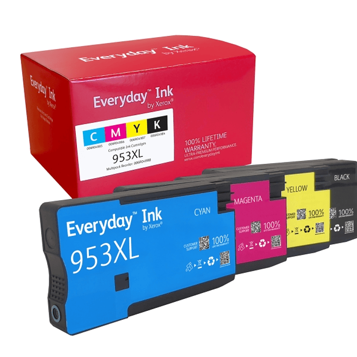 Xerox Everyday HP 953XL Pack de 4 Cartuchos de Tinta Remanufacturados - Reemplaza L0S70AE/F6U16AE/F6U17AE/F6U18AE/L0S58AE/F6U12AE/F6U13AE/F6U14AE (Chi 1