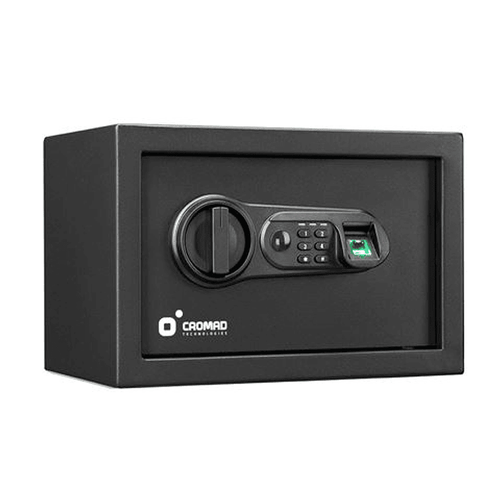 Cromad Caja Fuerte Electronica - Alto Nivel de Seguridad - De 4 a 8 Digitos - Huella Dactilar - Bisagras Ocultas - Incluye Llave de Emergencia - 200x3 1