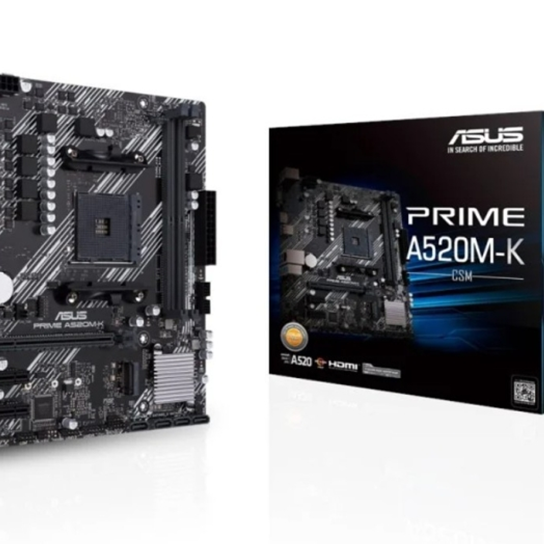 Asus Prime A520M-K Placa Base AMD AM4 2x DDR4 - HDMI, M.2, PCIe, 4x Sata III, USB 2.0, 3.2, RJ-45, VGA, Factor MicroATX 1
