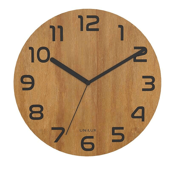 Unilux Reloj Palma Bamboo - Diseño Elegante y Moderno - Fabricado con Materiales Sostenibles - Color Negro/Madera 1