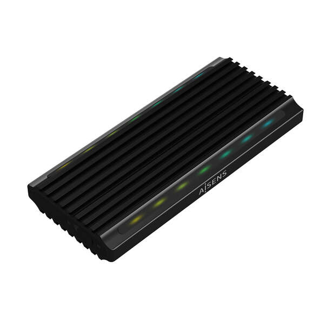 Aisens Caja Externa M.2 (NGFF) para SSD M.2 SATA/NVME a USB3.1 GEN2 - Color Negro 1
