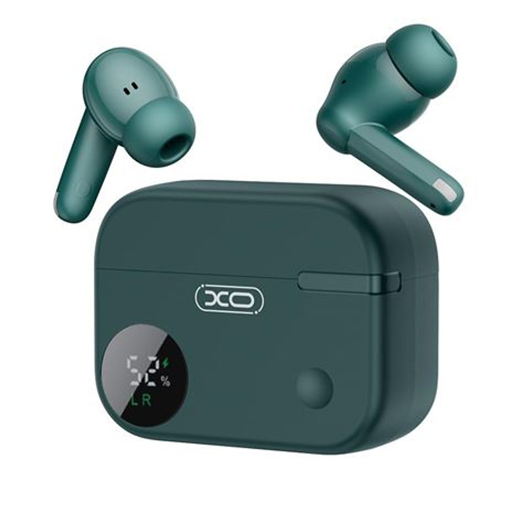 XO G34 Auriculares Bluetooth 5.4 - TWS - Cancelacion de Ruido ENC+ANC - Caja con Display LCD - Color Verde 1