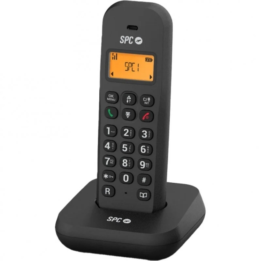SPC Keops Telefono Fijo Inalambrico DECT - Pantalla Iluminada - Agenda 50 Contactos - Identificador de Llamadas - Color Negro 1