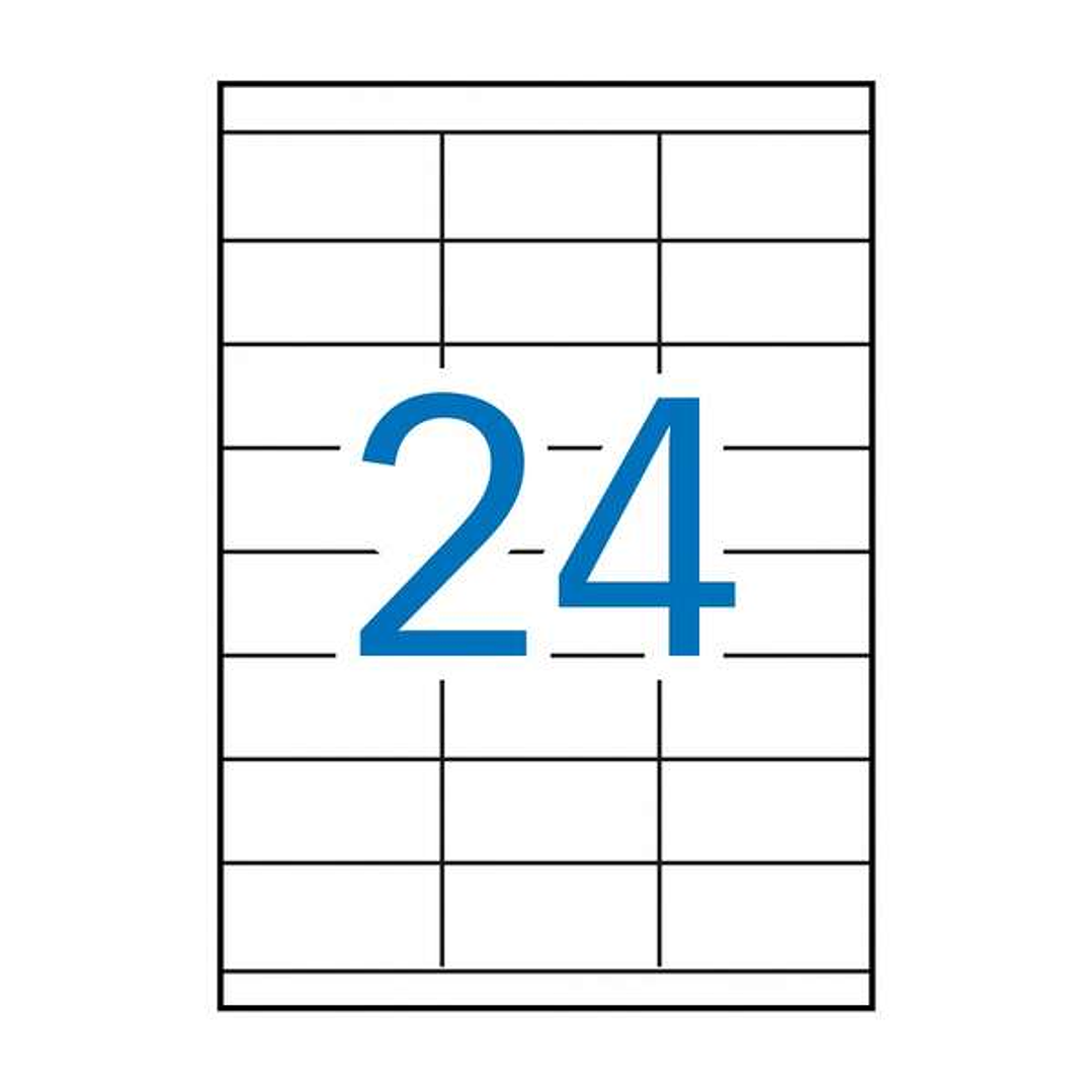 Apli Pack de 2.400 Etiquetas Rectangulares 70x35mm - 100 Hojas x 24 Etiquetas - Adhesivo Permanente - Cantos Rectos - Color Blanco 1