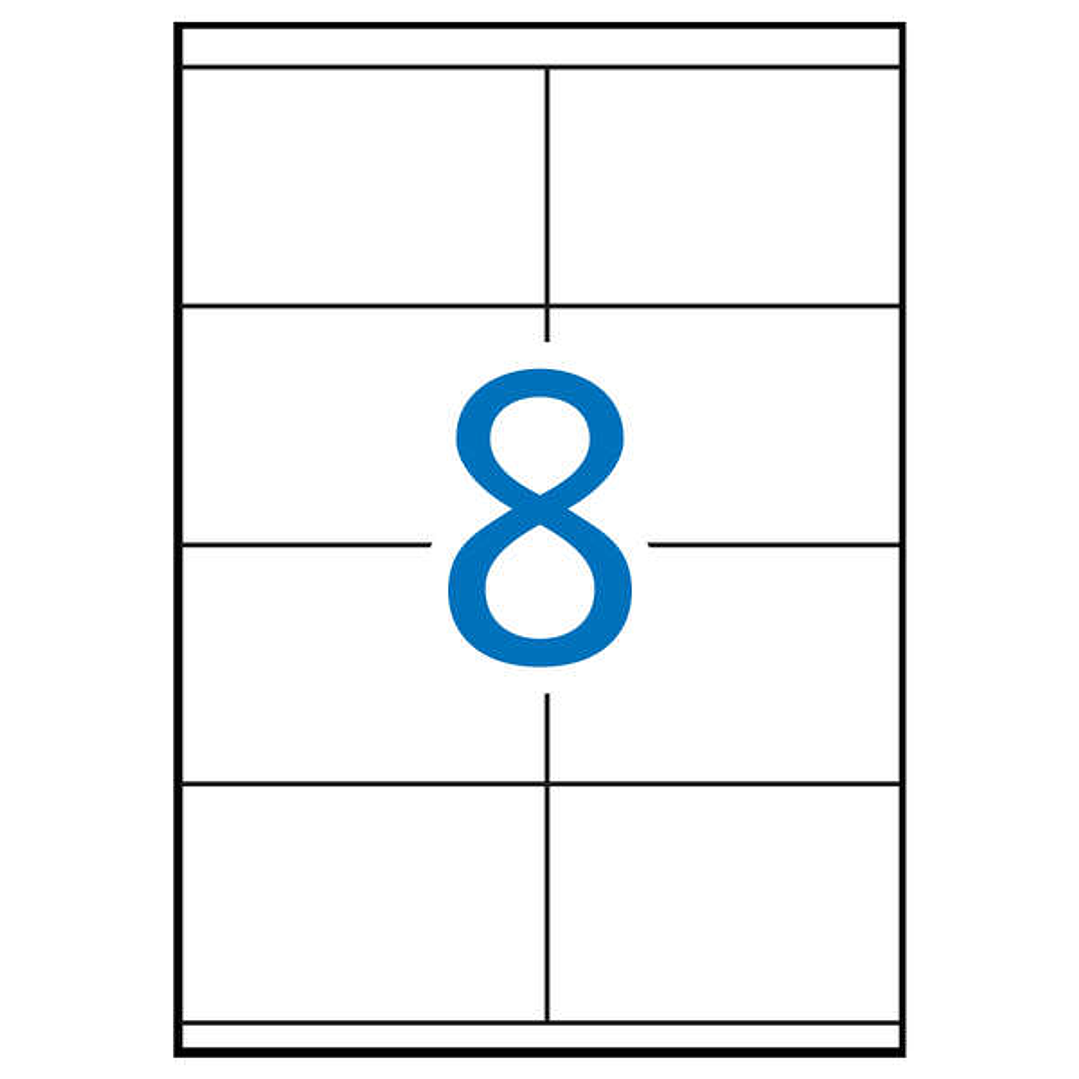 Apli Pack de 800 Etiquetas Blancas Permanentes 105.0 x 70.0mm - 100 Hojas x 8 Etiquetas 1