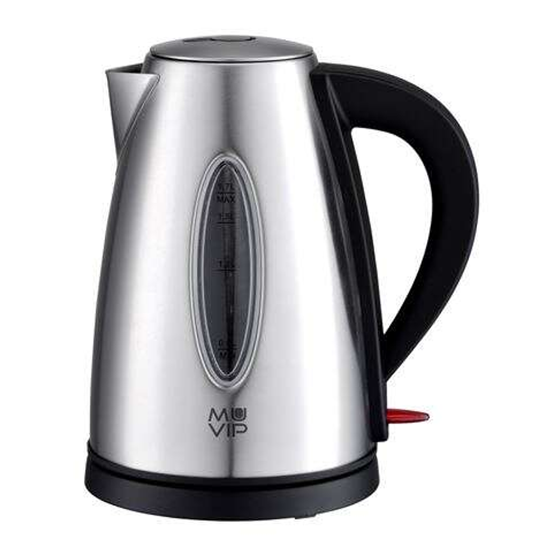 Muvip Hervidor de Agua Electrico 2200W - Capacidad 1.7L - Cuerpo de Acero Inoxidable - Indicador de Nivel - Base Giratoria 1