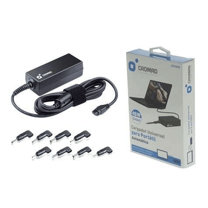 Cromad Cargador Universal Automatico para Portatil 45W - 8 Conectores Diferentes 1