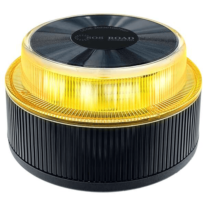 SOS Road Baliza de señalizacion de emergencia en carretera V16, homologada por la DGT, con GPS y SIM integrada, conectividad DGT 3.0, visibilidad 1 km 1