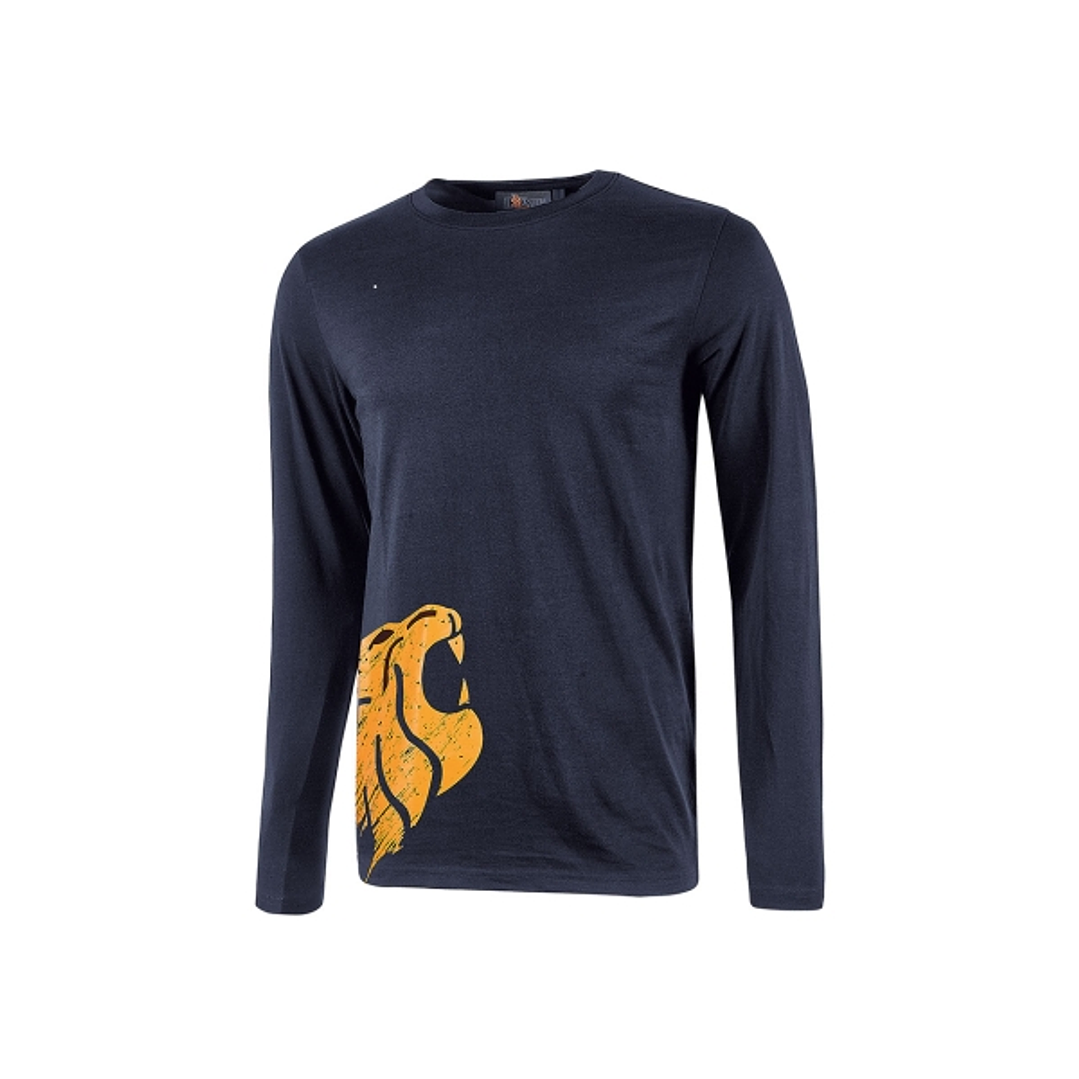 Upower Alien Camiseta de Manga Larga de Algodon - Talla 3XL - Corte Ajustado, Cuello Redondo Acanalado, Impresion Serigrafica Cabeza de Leon, Protecci 1