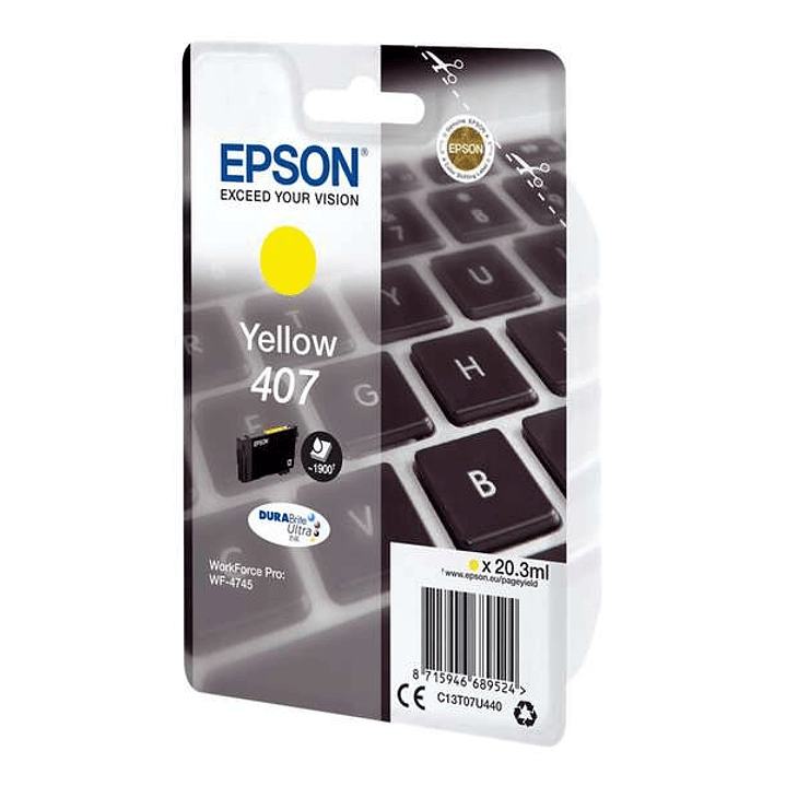 Epson 407 Amarillo Cartucho de Tinta Original - C13T07U440 1