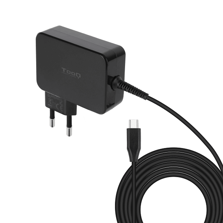 Tooq Cargador de Portatil GaN USB-C/PD 100W - Cable de 1.80m - Color Negro 1