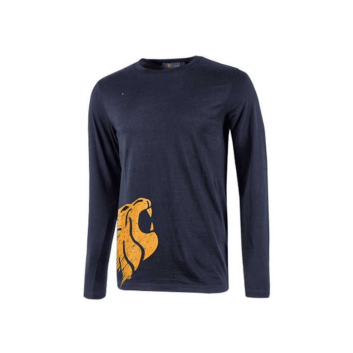 Upower Alien Camiseta de Manga Larga de Algodon - Talla M - Corte Ajustado, Cuello Redondo Acanalado, Impresion Serigrafica Cabeza de Leon, Proteccion 1