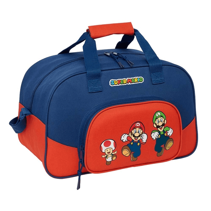 Safta Super Mario Mamma Mia Bolsa de Deporte - Bolsillo Frontal - Bandolera Ajustable - Tirador Doble - Tacos en Base - Fondo Semirigido - 22L - 400x2 1