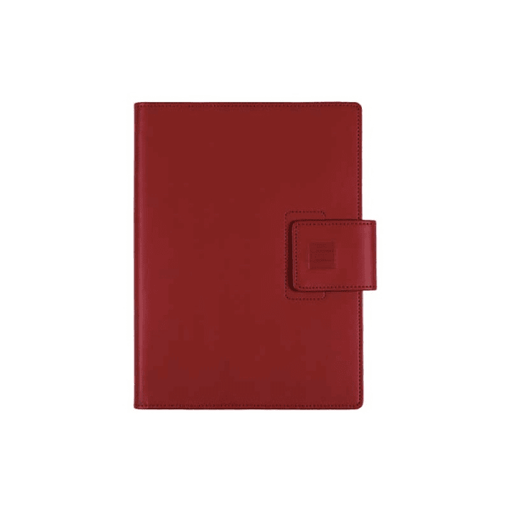 Finocam Duouno Agenda de Espiral - Bolsillo Interior - Anilla Portaboligrafo - Formato E10 - 155x212mm - 1 Dia por Pagina - Color Burdeos 1