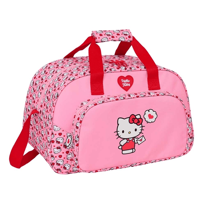 Safta Hello Kitty Bolsa de Deporte - Bolsillo Frontal - Bandolera Ajustable - Asa Forrada - Doble Tirador Cremallera - Tacos Proteccion Base - Fondo E 1