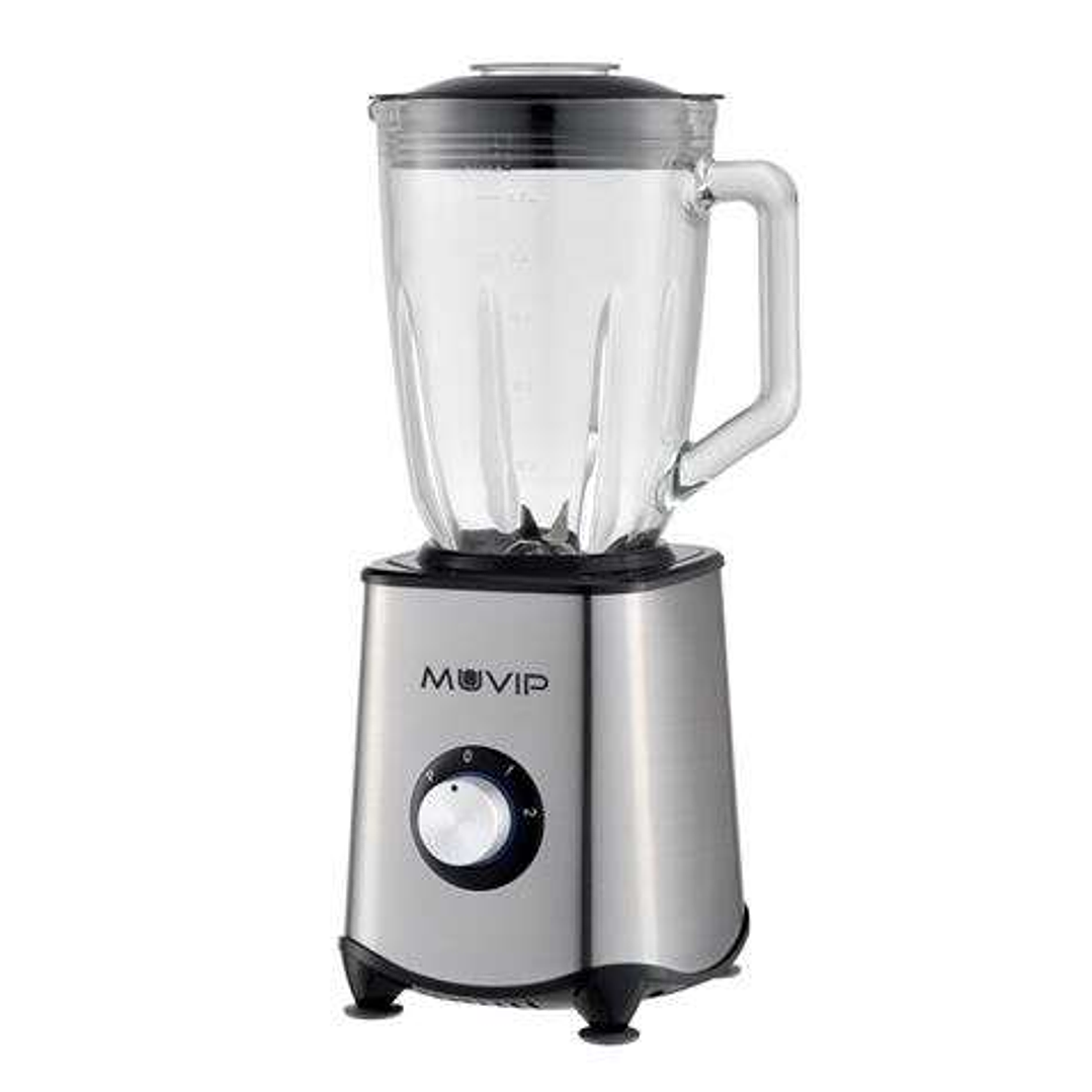 Muvip Batidora de Vaso 1300W 1.5L - 2 Velocidades - Cuerpo y Chuchillas de Acero Inoxidable - Funcion Pica Hielo - Bloqueo de Seguridad 1