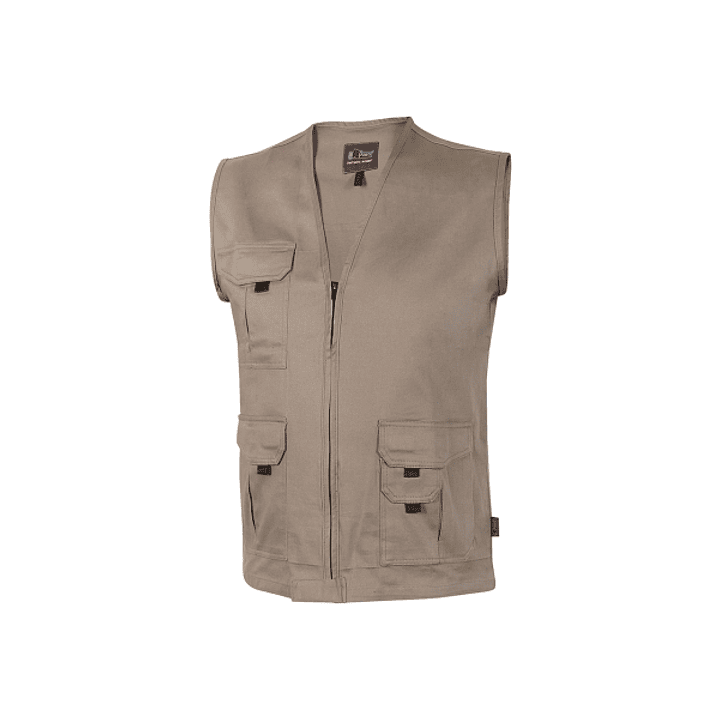 Upower Chica Chaleco Multibolsillos de Algodon Elastico - Talla L - Cierre Cremallera Frontal, Bolsillos Multifuncionales con Solapa y Velcro, Espacio 1