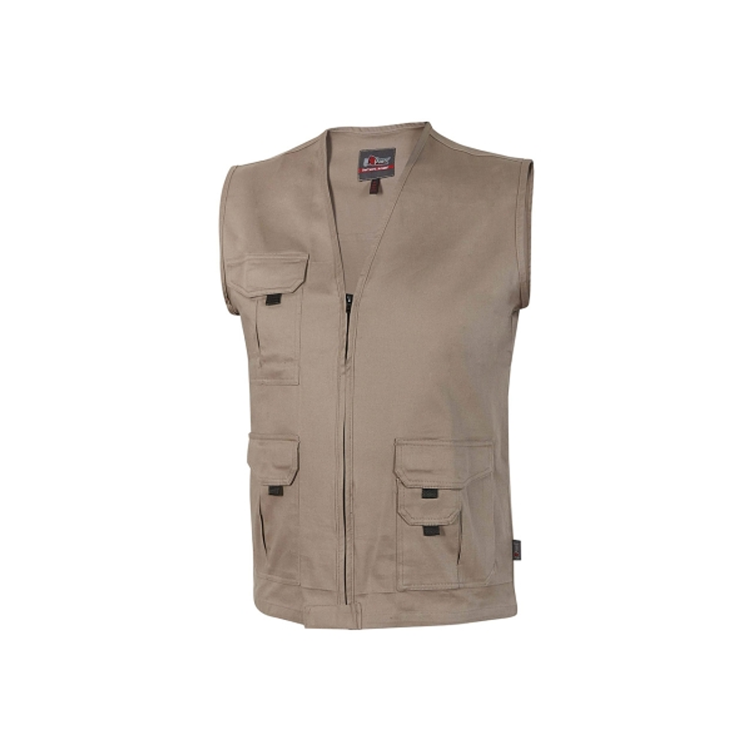 Upower Chica Chaleco Multibolsillos de Algodon Elastico - Talla XL - Cierre Cremallera Frontal, Bolsillos Multifuncionales con Solapa y Velcro, Espaci 1