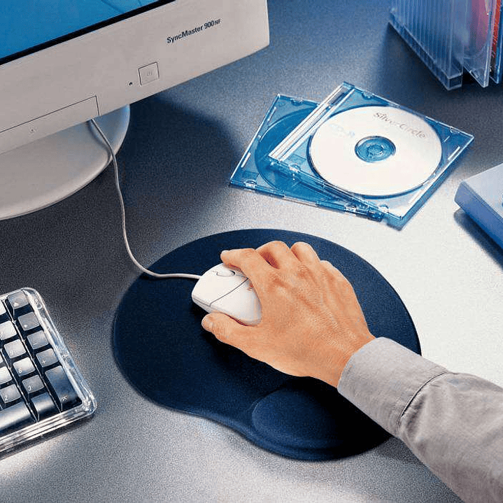 Esselte Allinone Alfombrilla y Reposamuñecas Ergonomicos - Relleno de Gel - Color Azul 1