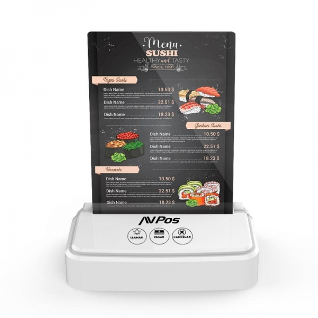 AVPos AVP-AC-3B Avisador de Camareros - 3 Funciones - Soporte Publicitario - Color Blanco 1