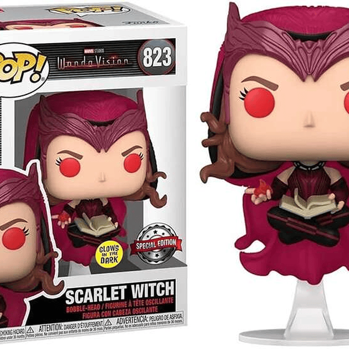 Funko Pop Marvel WandaVision Scarlet Witch Ed. Glows in the Dark - Figura de Vinilo - Altura 9cm aprox. 1