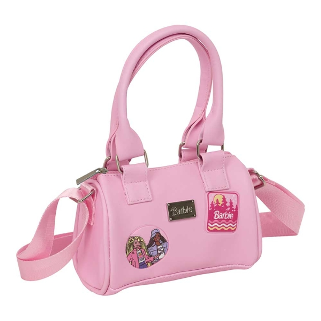Safta Barbie Bolso - Cremallera - Interior Forrado - Asas y Bandolera Ajustables - 1.20L - 160x75x100mm - Color Rosa 1