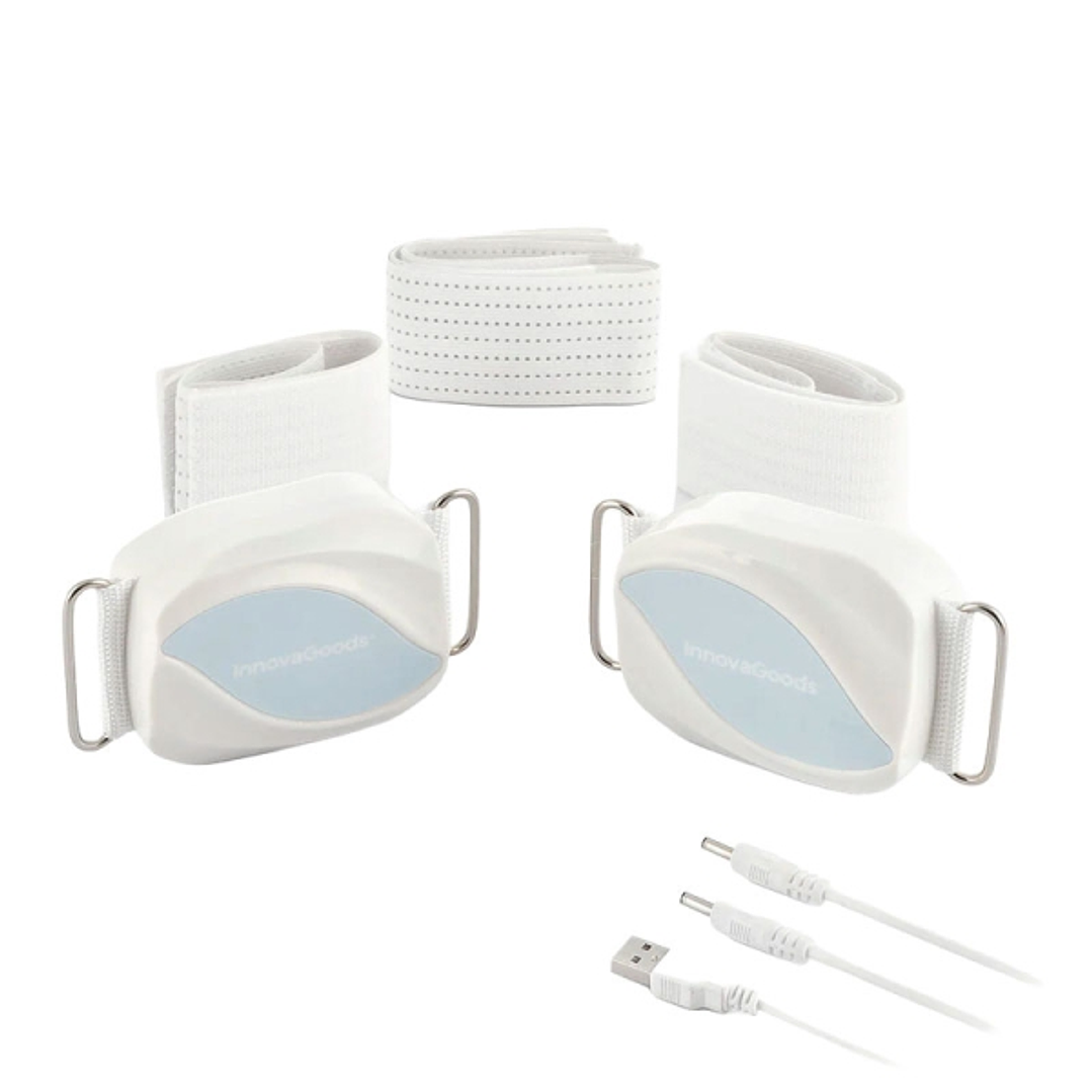 Innovagoods Bubratt Cinturon Masajeador Vibratorio - 18W - Cable 130cm - 4500rpm - Cierre con Velcro - Color Blanco y Azul 1