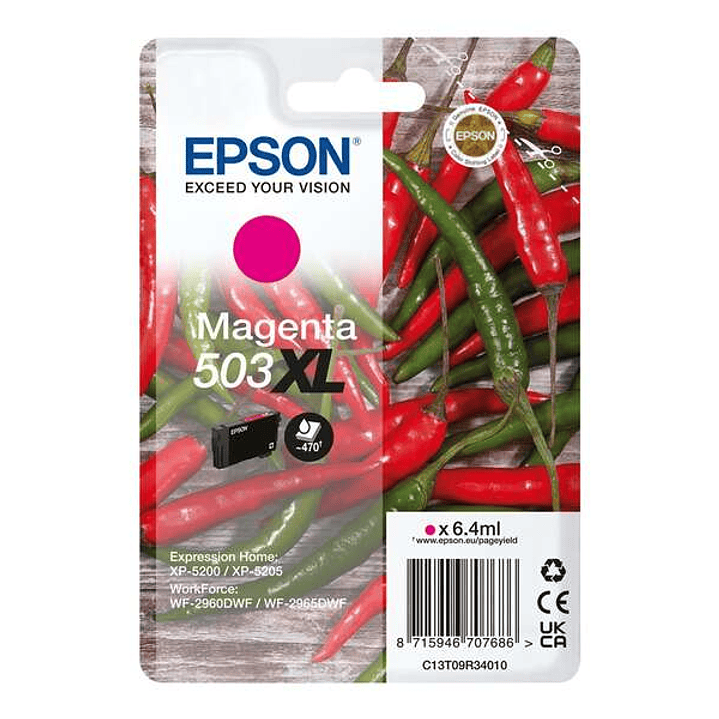 Epson 503XL Magenta Cartucho de Tinta Original - C13T09R34010 1