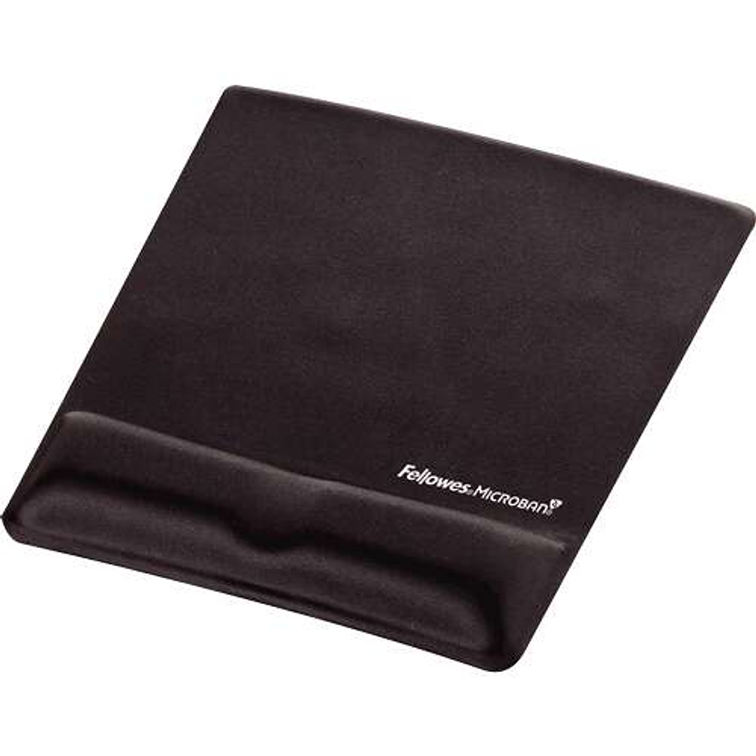 Fellowes Alfombrilla con Reposamuñecas de Espuma Canal Ergonomico - Diseñador para Evitar Dolor de Muñeca - Color Negro 1