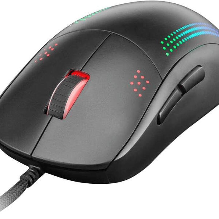 Mars Gaming MMPRO Raton Profesional Ambidiestro 32K DPI - Diseño Ambidiestro Ultraligero - Iluminacion RGB Chroma - Switches Mecanicos KAILH - Cable F 1