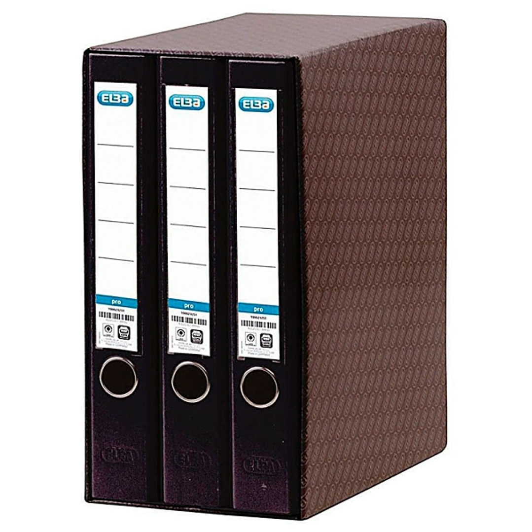 Elba Rado Top Modulo de 3 Archivadores de Palanca A4 - Lomo 50mm - Forrado Exterior Plastico - Interior Papel - Color Negro 1