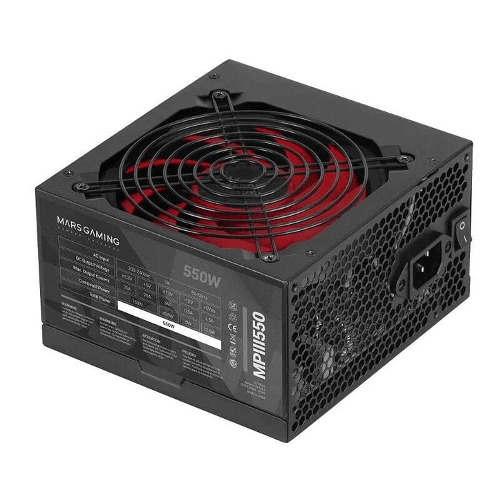 Mars Gaming Fuente de Alimentacion 550W ATX - PFC Activo - Silenciosa - 85% de Eficiencia 1