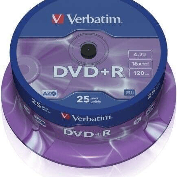 Verbatim DVD+R 16x 4.7GB (Tarrina 25 Uds) 1