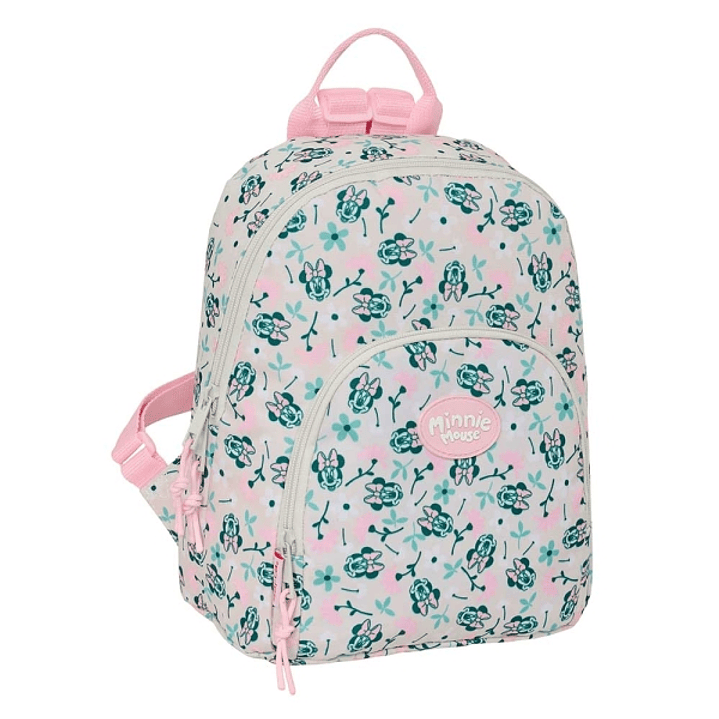 Safta Minnie Mouse Minty Mini Mochila - Bolsillo Frontal - Cremallera Doble - Bolsillo Trasero con Cierre - Hombreras Ajustables - Asa Superior - 250x 1