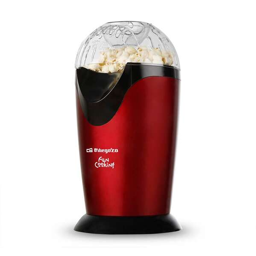 Orbegozo PA 4300 Palomitero Portatil - Potencia 1000W - Rojo Metalizado - sin Aceite - Facil Limpieza - Recetas de Sabores 1