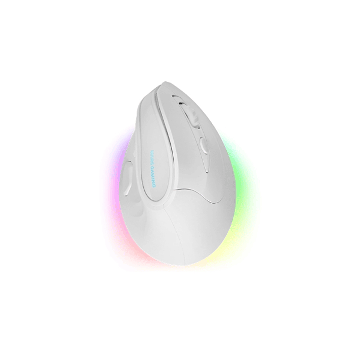 Mars Gaming MM-SK Raton Gaming Inalambrico Vertical para Diestros - Sensor 8400dpi - Bluetooth 5.1 - RF 2.4Ghz - Switches HUANO - Iluminacion RGB - 10 1